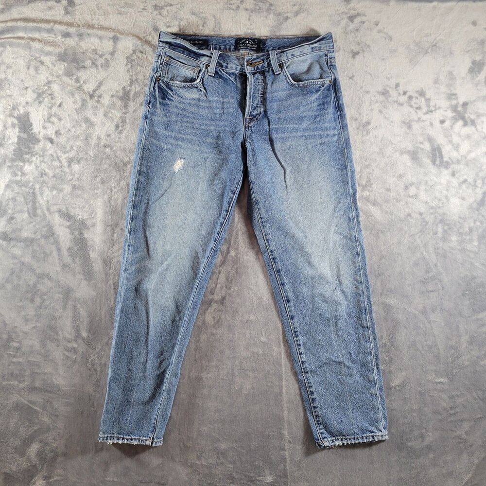 Lucky Brand Dylan Boyfriend Jeans Distressed Denim Button Fly Women's 2/26 Blue
